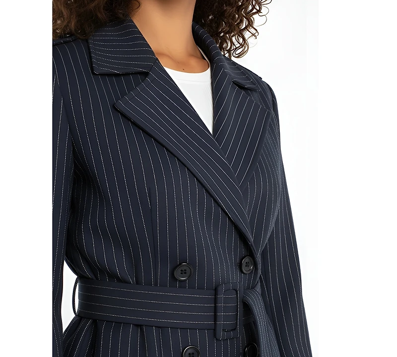 Liverpool Los Angeles Petite Notch Collar Cropped Trench Jacket