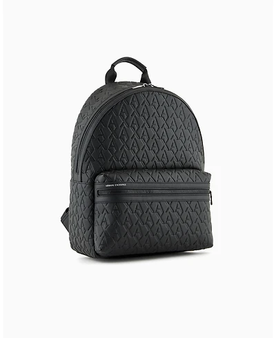 A|X Armani Exchange Men's Tonal All Over Logo Backpack