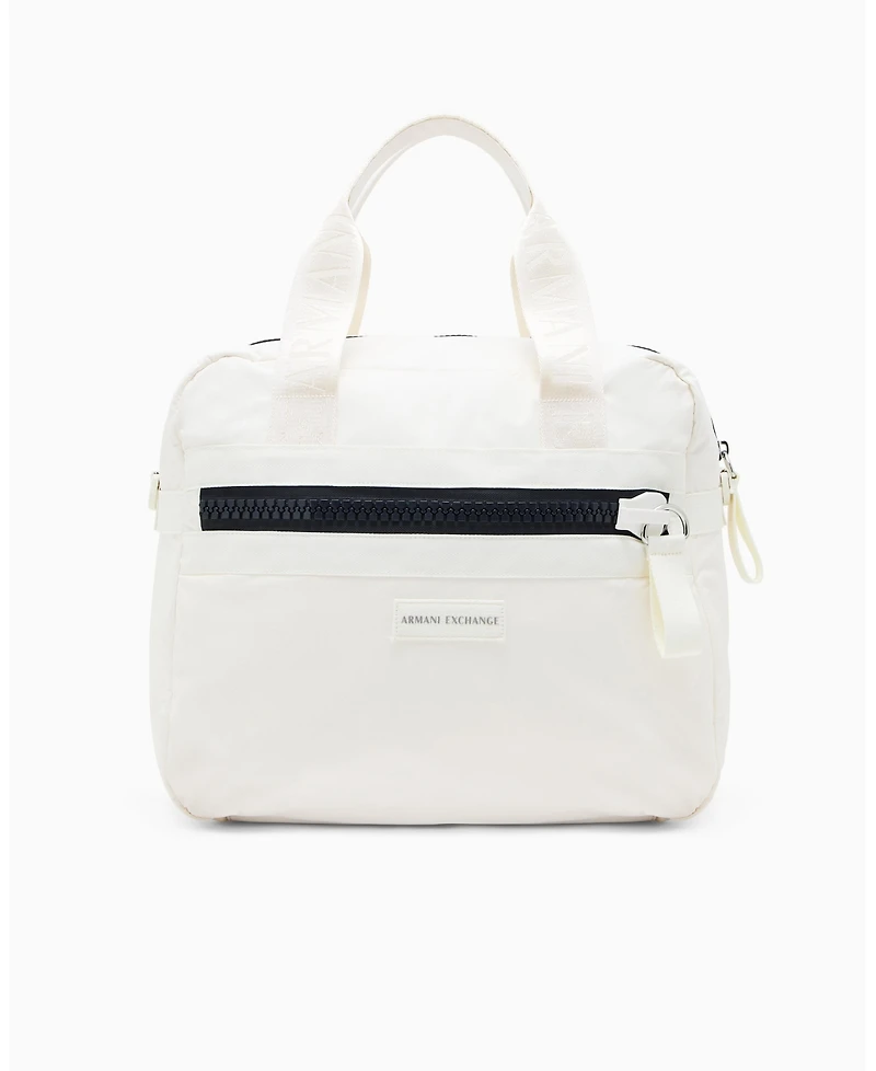 A|X Armani Exchange Men's White Edition Duffel Bag