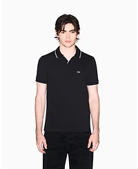 A|X Armani Exchange Men's Short Sleeve Pique Johhny Collar Polo Shirt with Tipping