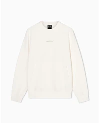 A|X Armani Exchange Men's White Edition Logo Crewneck Sweatshirt