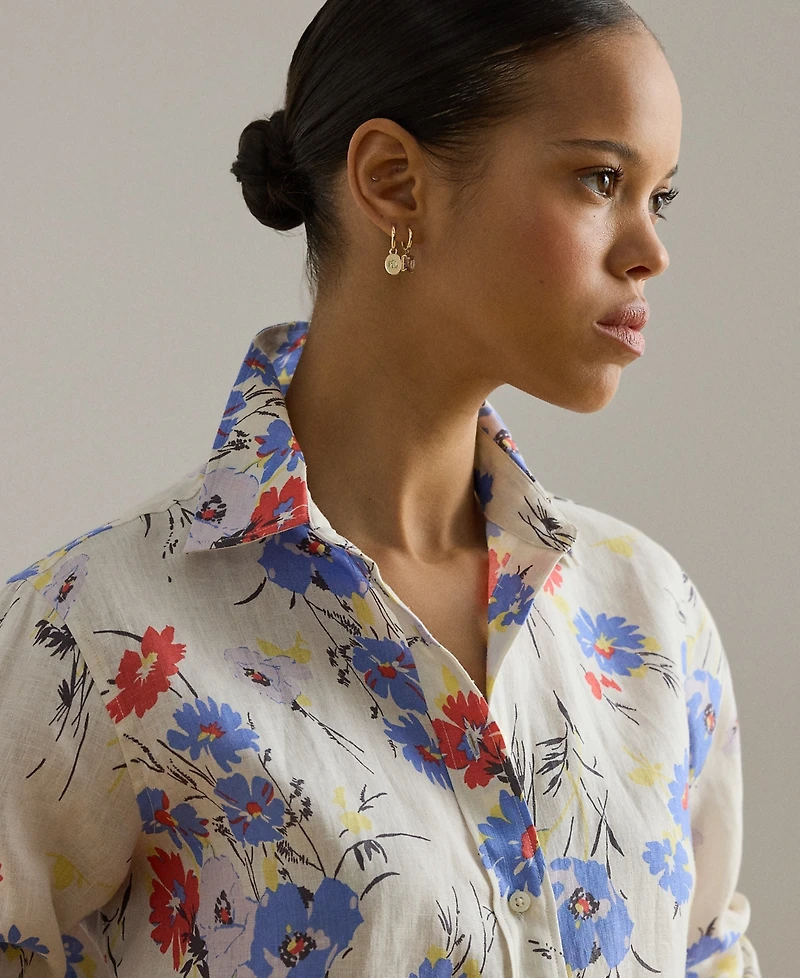 Lauren Ralph Petite Karrie Floral Long-Sleeve Shirt