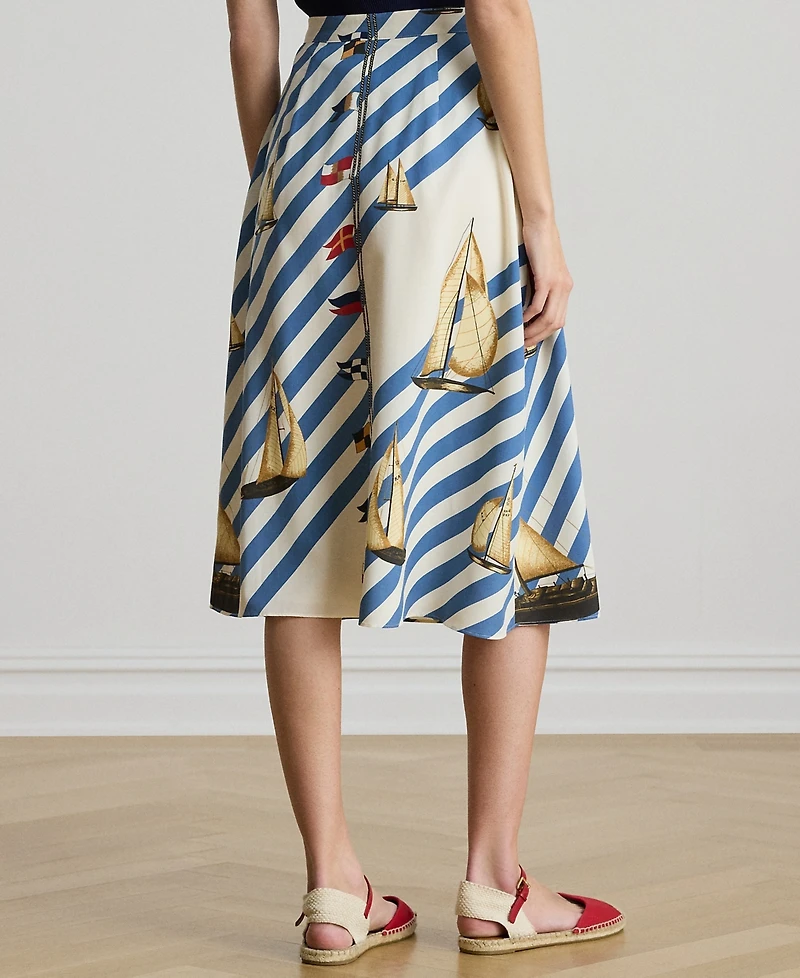 Lauren Ralph Petite Kinnah Printed Button-Front Skirt