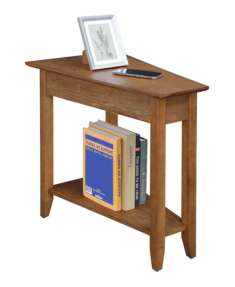 Convenience Concepts 24" Rubber wood Ah Wedge End Table with Shelf