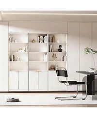 Yigii 72" Tall Bookshelf with 6 Shelves & Cabinets for Home Decor