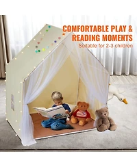 Sugift Kids Yurt Play Tent with Mat & Lamp, Indoor Outdoor