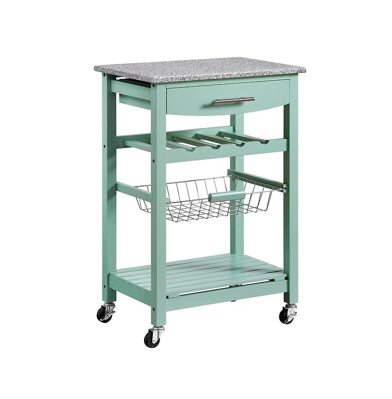 Linon Roger Green Kitchen Island Granite Top