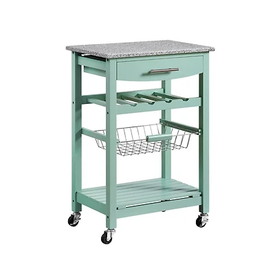 Linon Roger Green Kitchen Island Granite Top