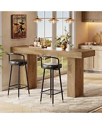 Tribesigns 70.9" Extra Long Bar Table, Counter Height Pub Table with Sturdy Pedestal Base, Modern Rustic Rectangular Bar Height Table
