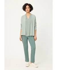 Olsen Women's Shimmer Split Neck T-Shirt