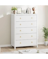 gaomon Dresser for Bedroom with 5 Drawers, 45'' Tall Chest of Large Drawers with Large Clothes Storage Cabinet, Wood Dresser
