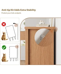 gaomon 5 Drawer Dresser for Bedroom, 5 Chest of Drawers Nightstand with Elegant V Shape Design, Wooden Dresser Organizer for Living Room