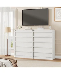 gaomon Arched 5 Drawer Dresser for Bedroom, 45in Tall Wooden 5 Chest of Drawers with Curved Profile Design, Modern Closet Storage Organizer