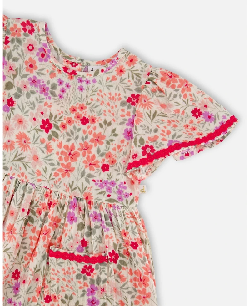 Deux par Toddler Girls Muslin Printed Flowers Dress