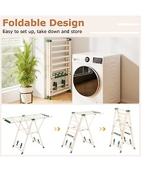 Ecooso Clothes Drying Rack with Height-Adjustable Wings, Folding Laundry