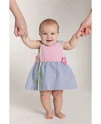 Florence Eiseman Toddler Girls Seersucker Dress With Flower