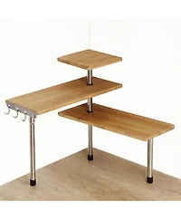 Yigii Adjustable 3-Tier Corner Shelf for Kitchen, Bathroom, Bedroom, Office