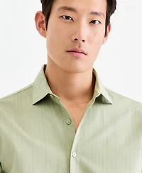 Alfani Men's Short-Sleeve Solid Texture Shirt, Macy's Exclusive