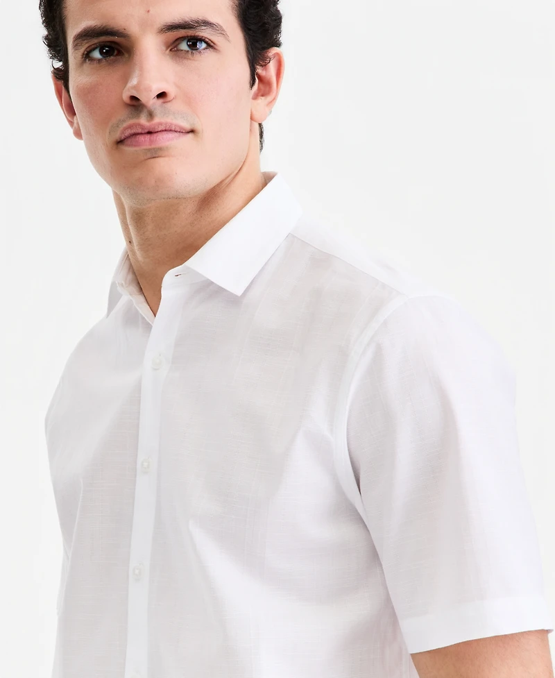 Alfani Men's Short-Sleeve Solid Texture Shirt, Macy's Exclusive