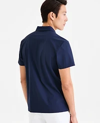 Alfani Men's Short-Sleeve Grid Texture Polo Shirt, Macy's Exclusive