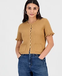 I.n.c. International Concepts Petite Short-Sleeve Fringe Sweater, Macy's Exclusive