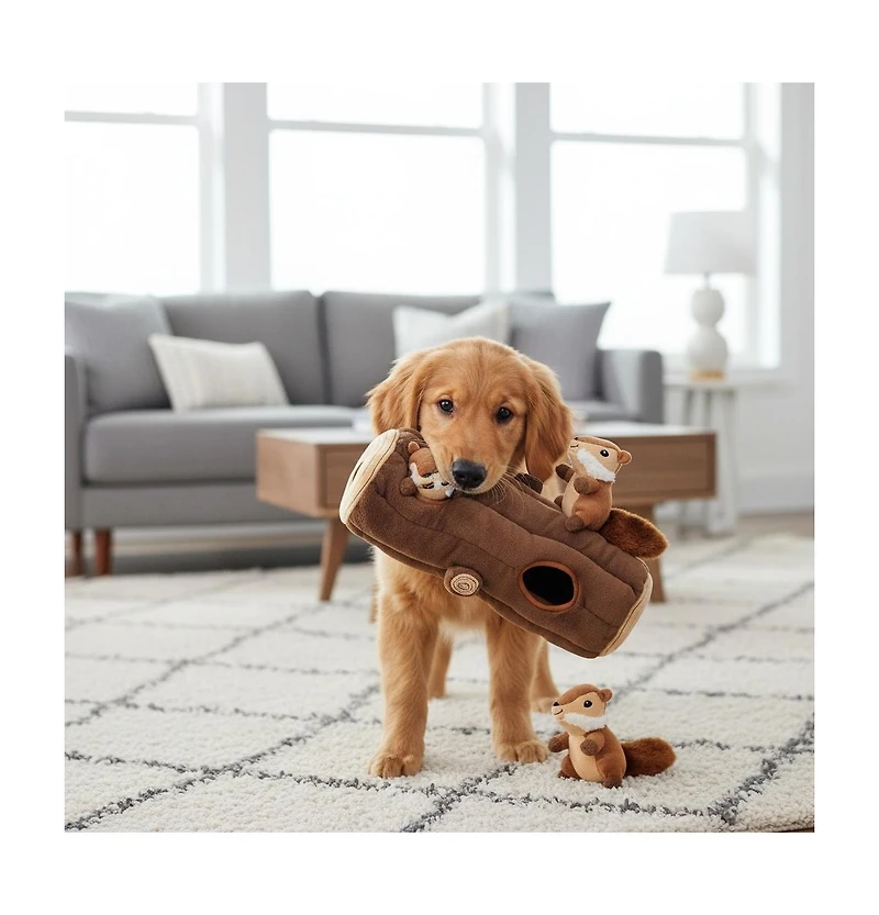 Aostirmotor Plush Hide & Seek Dog Puzzle Toy with Squeaker – Interactive Chew for Small/Medium Dogs