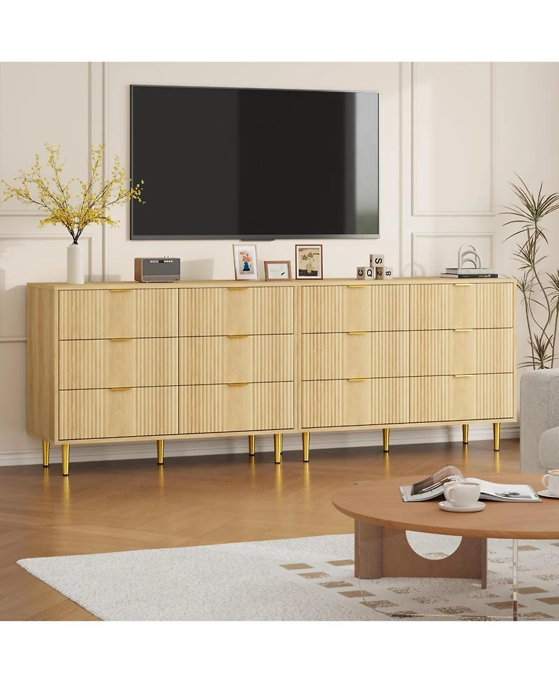 Gaomon Fluted Dresser for Bedroom with 6 Drawers