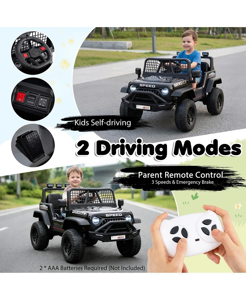 Mecale 24V Ride On Car for Kids with Parent Remote Control and Music