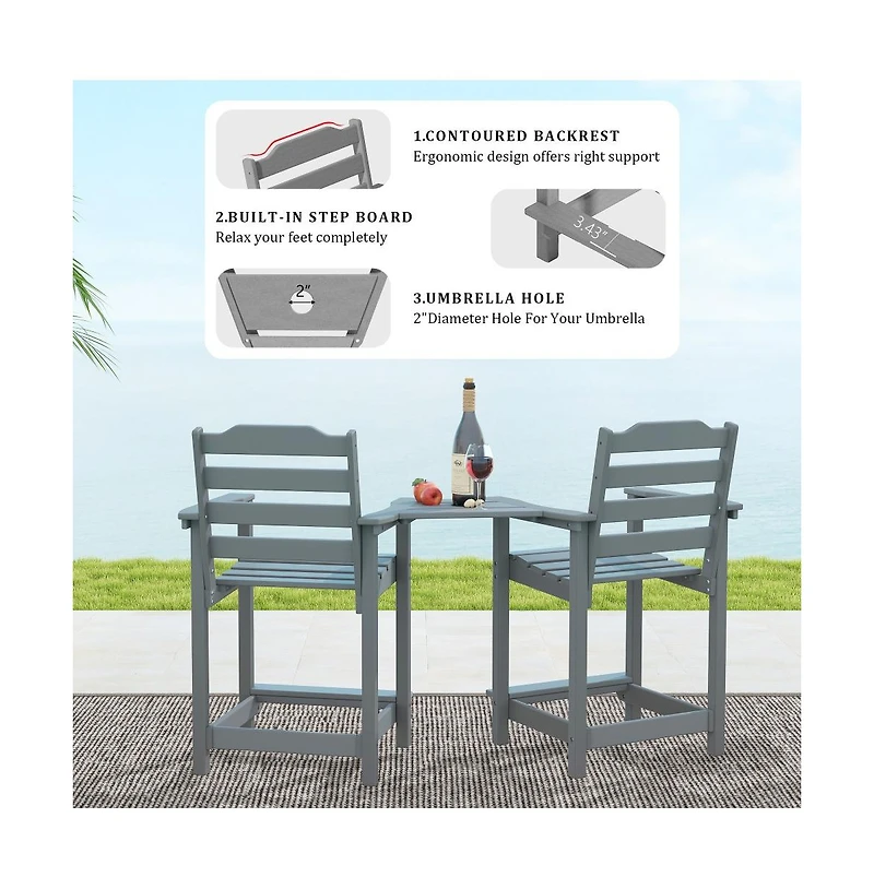 Decksplore A set of 2 economical bar stools (including the table board)