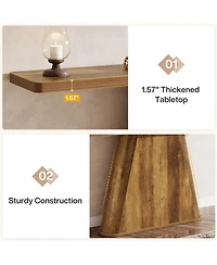 Tribesigns 63-Inch Long Entryway Table, Wooden Sofa Table Behind Couch, Farmhouse Console Furniture for Entrance, Hallway, Foyer, Living Room