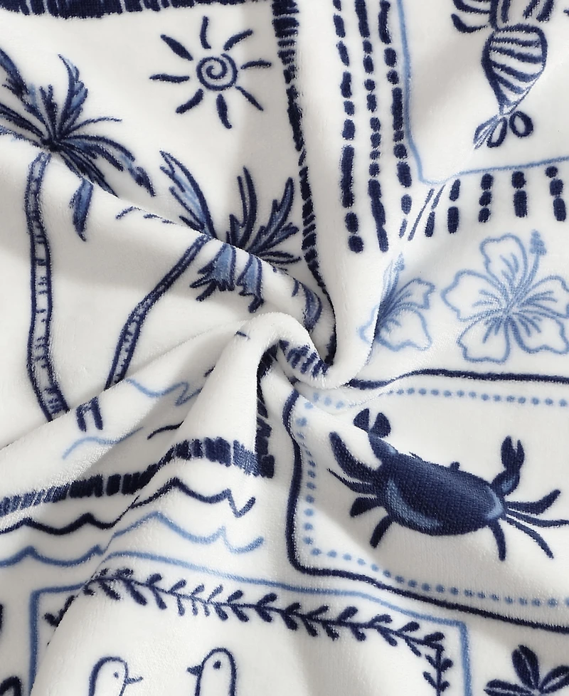 Nautica Beach Collage Plush Throw, 70" x 50"