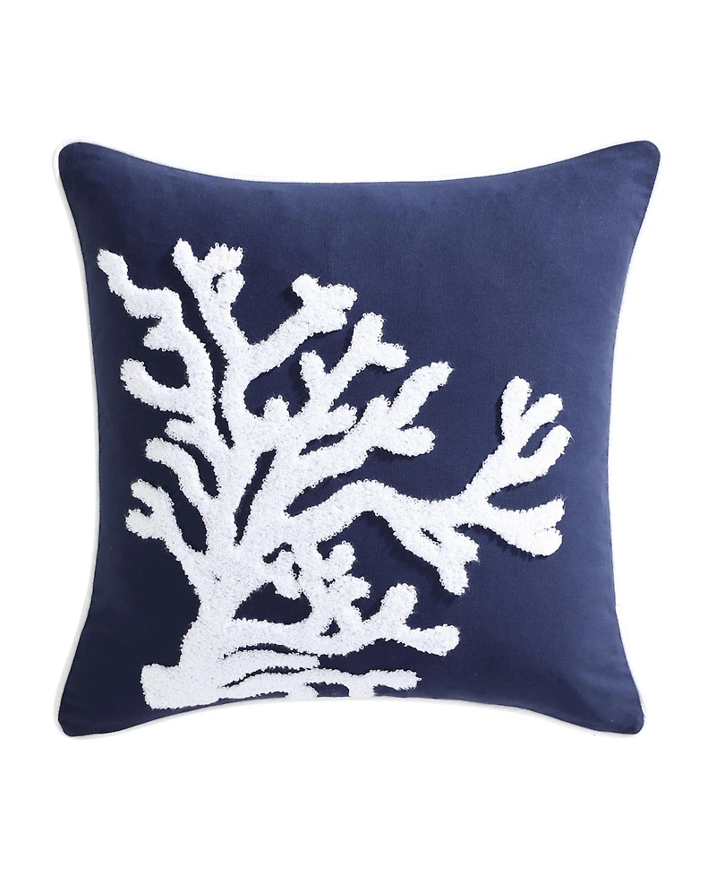 Nautica Coral Cotton Square Decorative Pillow, 20" x 20"