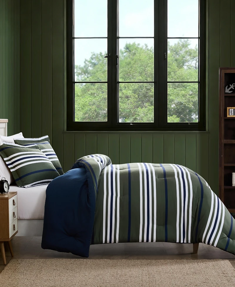 Nautica Uphaul Stripe Reversible 3-Pc. Comforter Set