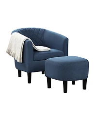 Convenience Concepts 27.75" Polyester Roosevelt Accent Chair with Ottoman