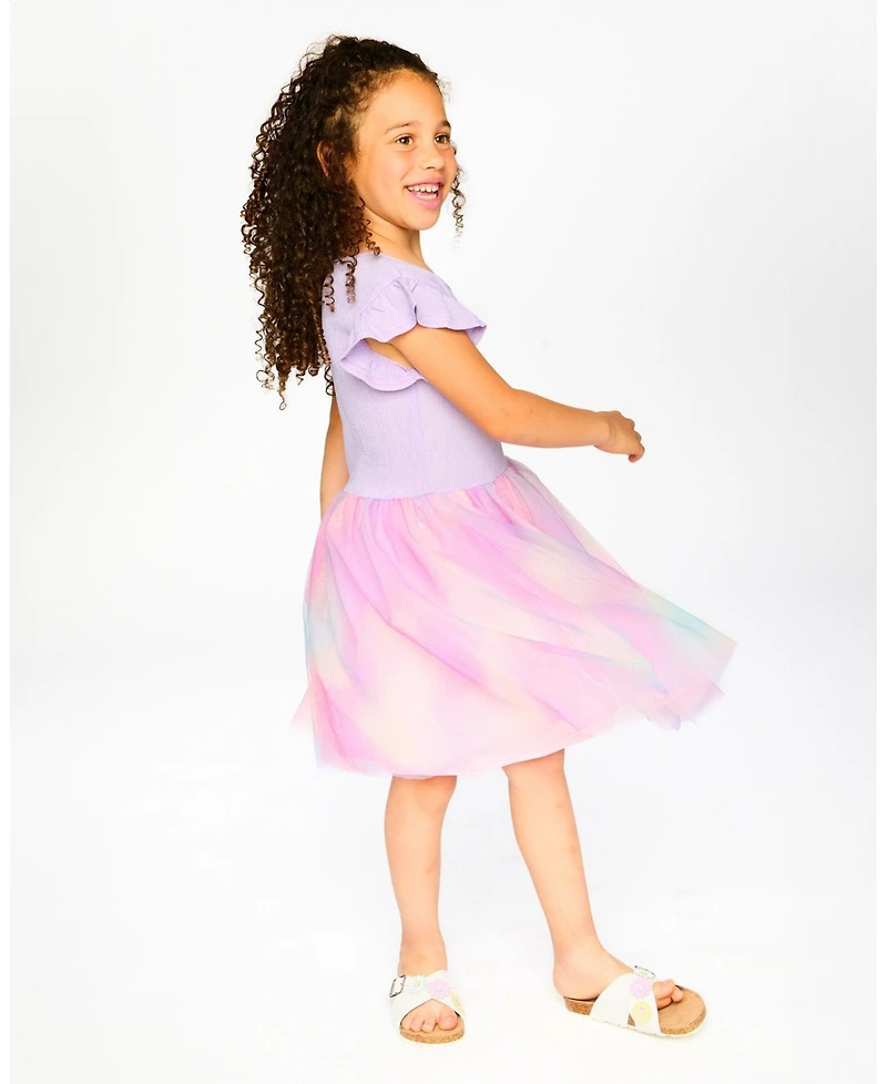 Deux par Big Girls Bi-Material Mesh Dress