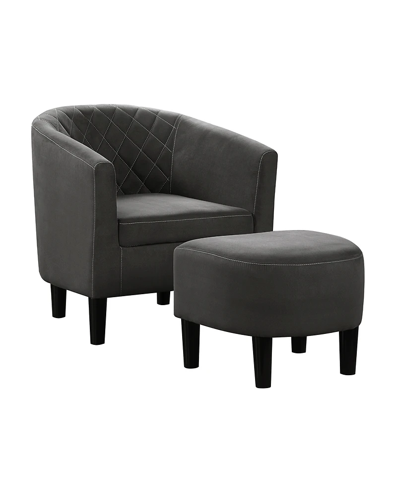 Convenience Concepts 27.75" Microfiber Roosevelt Accent Chair with Ottoman