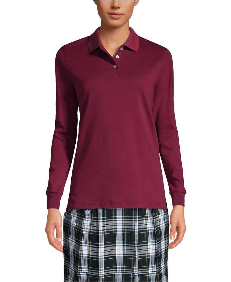 Lands' End Women's Long Sleeve Interlock Polo Shirt