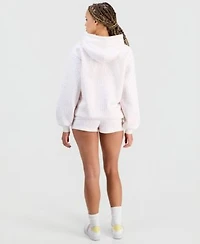 The Happy Camp3r Juniors Floral Print Hooded Logo Sweatshirt Shorts