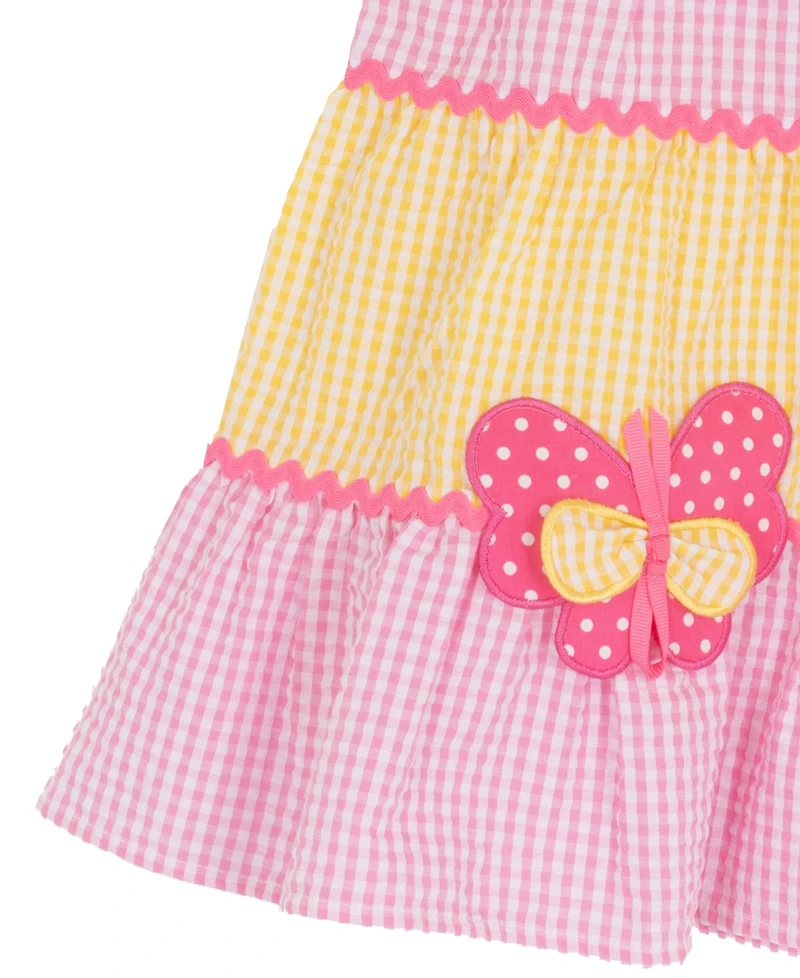Rare Editions Girls' 2T-6X Tiered Seersucker Dress