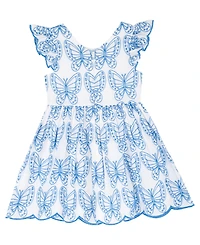 Rare Editions Girls' 2T-6X Eyelet Flutter Sleeve Dress