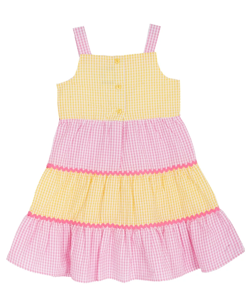 Rare Editions Girls' 2T-6X Tiered Seersucker Dress