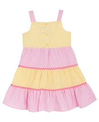 Rare Editions Girls' 2T-6X Tiered Seersucker Dress