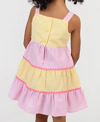 Rare Editions Girls' 2T-6X Tiered Seersucker Dress