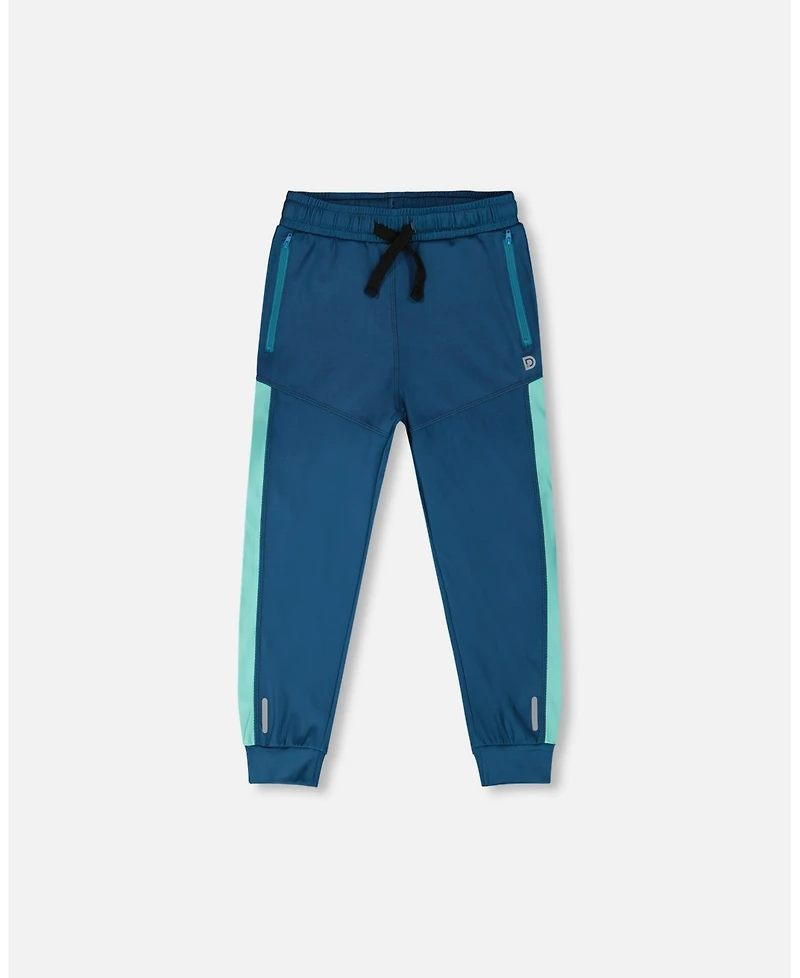 Deux par Deux Boy's Athletic Pants in Polyester Teal