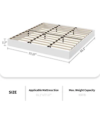 Gaomon Wood Platform Bed Frame, Solid Wood, No Headboard, Floor-Standing, Sturdy Slat Support, Box Spring Needed