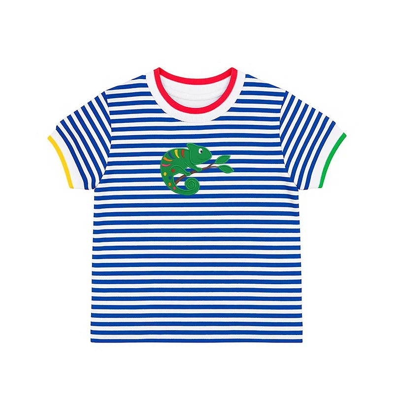 Florence Eiseman Little Boys Stripe Knit Tshirt With Lizard