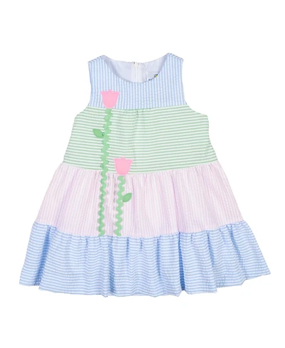 Florence Eiseman Toddler Girls Seersucker Dress With Tulips