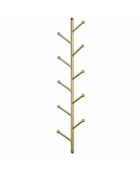 Yigii 8-Branch Wall Mounted Metal Coat Rack with Gold Finish for Hats, Coats, Bags