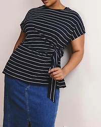 Universal Standard Women's Plus Crescent Breton Stripe Knot Tee