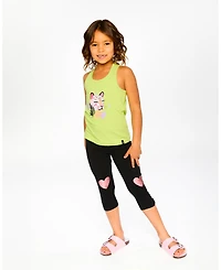 Deux par Toddler Girls Cotton Jersey Capri Foil Heart Print